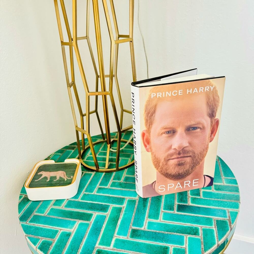 Spare by Prince Harry Hardcover Memoir Coffee Table Book White Black Tan Beige